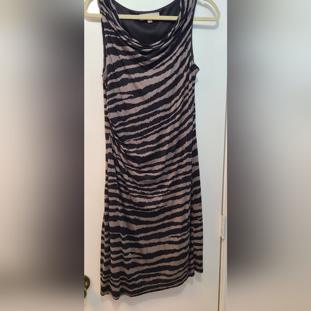 Striped Black and Tannish Women's Dress